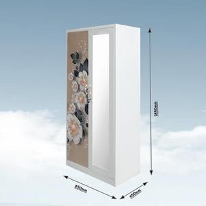 Распродажа, современный дизайн, стальной шкаф для спальни, складной 2-дверный раздвижной <span class=keywords><strong>Almirah</strong></span> с напечатанным рисунком для домашней мебели - Product Image 5