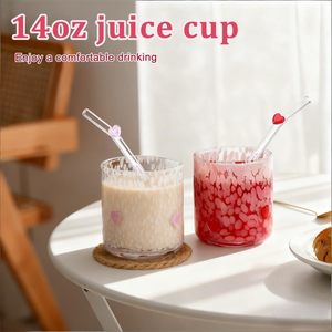 Bicchieri in Vetro a Forma di Cuore per Succo/Cocktail 14 oz Senza Stelo Regalo Romantico per <span class=keywords><strong>San</strong></span> <span class=keywords><strong>Valentino</strong></span> e Anniversario - Product Image 1