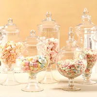 Pot de stockage en cristal Transparent, bol de fruits, de bonbons, bouteille en verre