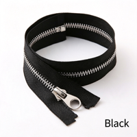 5 #   Fermeture éclair métallique à extrémité ouverte en alliage de titane, fermeture éclair simple en métal pour vêtements, manteaux, accessoires vestimentaires, en stock