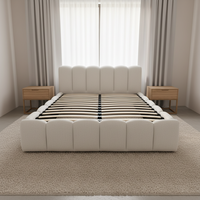 Usine de meubles chinoise, cadre de lit en tissu bouclé sur mesure, lit à bulles, vente en gros, taille King Queen, lit double pour chambre à coucher