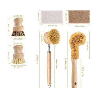 Juego de Cepillos de <span class=keywords><strong>Limpieza</strong></span> de Cocina de Madera con Logotipo Personalizado, Mango de Bambú, Cerdas de Nailon, para Limpiar Platos y Ollas - Product Image 3