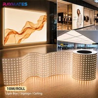 Feuille de LED flexible haute luminosité 528 LED/M, panneau lumineux de 10M découpable, rouleau de feuille de LED flexible pour boîte lumineuse publicitaire