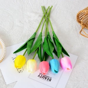 Vendita calda di alta qualità a singolo tulipano fiori di simulazione stile moderno case adatte decorazione di nozze giallo tulipani artificiali - Product Image 3