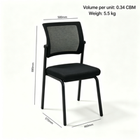 Chaise de conférence ergonomique moderne sans accoudoirs avec dossier, empilable, pour l'école, la maison et le bureau