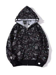 Vente en gros usine – Sweat à capuche unisexe Bappes de haute qualité, imprimé animal, sportswear oversize, pull d'automne confortable et brodé - Product Image 1