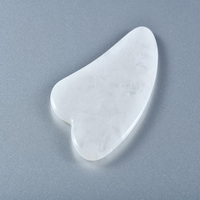 Gua Sha en cristal blanc, logo personnalisé, masseur facial en jade naturel, jade blanc de haute qualité, Guasha