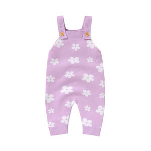 Mimixiong, envío rápido, ropa de punto para bebés recién nacidos, patrón de flores, <span class=keywords><strong>tirantes</strong></span>, <span class=keywords><strong>pijama</strong></span> suave y sólido - Product Image 6