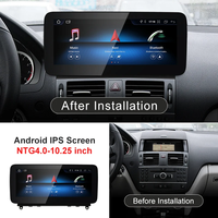 Autoradio Android Auto Qualcomm 12,3 pouces Carplay pour Mercedes Classe C W204 2007-2014 Lecteur multimédia de voiture BT WIFI SIM Stéréo GPS
