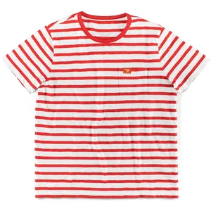 2024 Men's Large Size New Summer Fashion Casual Stripe Short Sleeved Top Round Neck T-Shirt