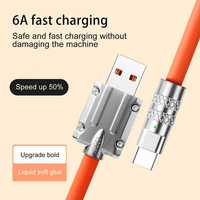Kabel USB ke Tipe C 2023 Portabel 120W 6A Pengisian Daya Super Cepat Dapat Diputar 180 Derajat Bahan Aluminium Alloy PVC untuk Komputer dan Printer
