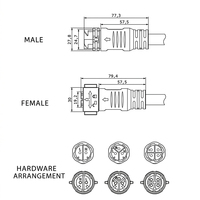 Connecteur industriel étanche surmoulé M25, assemblage de câbles, solution de câblage personnalisée OEM ODM, IP68