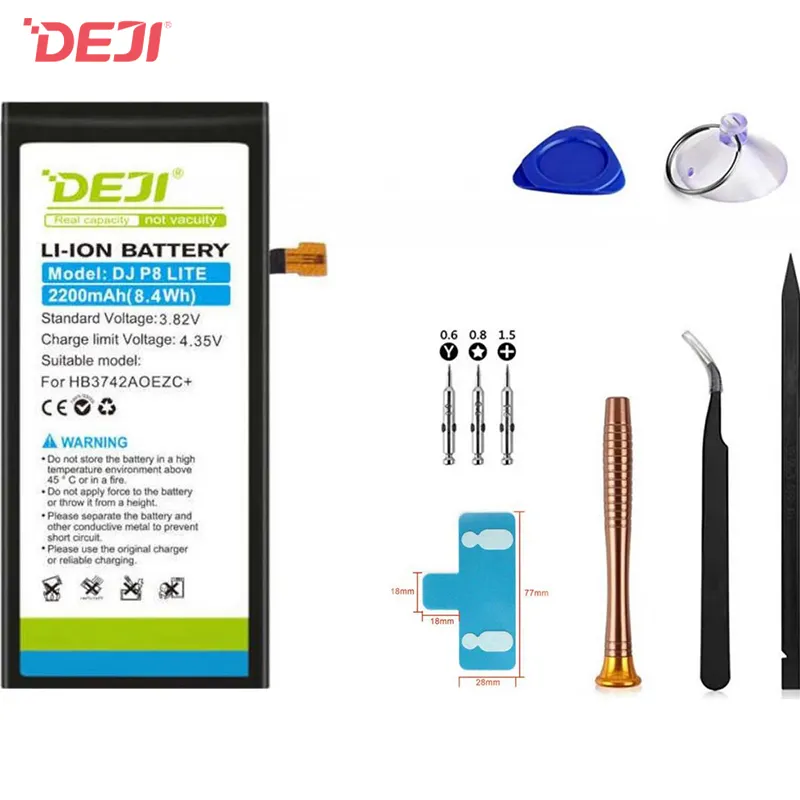 Shenzhen Huidafa DEJI mobile phone battery For Huawei P8 lite HB3742A0EZC+ 2200mah