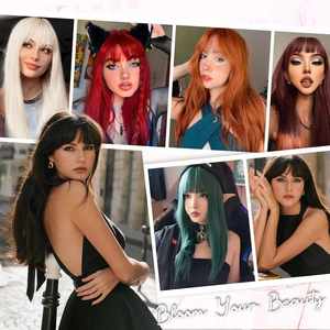613 Blonde <b>Wig</b> with Bangs 3x1 Lace Front Human Hair <b>Wigs</b> for Black Women Natural Straight Closure <b>Wigs</b> Seamless <b>Wig</b> with Bangs - Product Image 6