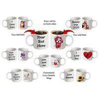 Tasses à café blanches simples de 11 oz avec impression personnalisée par sublimation, changement de couleur, mug en céramique magique blanc à sublimer
