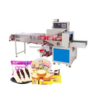 Automatic horizontal type flow pack candy snack ice lolly lollipop wrapping packing machine bakery pillow bag packing machine