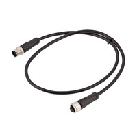 Conector Circular Estándar M12 Impermeable, Macho y Hembra, 8 Pines, Código A, PVC PUR, Cable de 10 Metros, 24 AWG, Color Negro