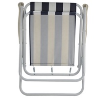 Chaise de camping inclinable portable d'extérieur avec accoudoirs, respirante, légère, pliable, chaise à ressort, chaise de plage haute pour le dos