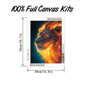 Peinture Diamant Faite Main 40*50cm Lion, Perles Rondes Acryliques, Décoration Moderne pour la Maison, Peinture Diamant pour Soulager le Stress - Product Image 2