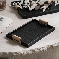 Plateau de Rangement Multifonctionnel en Cuir PU pour Bijoux, Organisateur de Bureau Élégant, Plateau Décoratif pour Parfums et Objets Divers