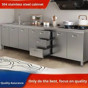 ตู้ครัวสแตนเลส 304 ทั้งหมด ติดตั้งฟรี ตู้เก็บของ<span class=keywords><strong>เตา</strong></span>แบบหนา ตู้ข้างเตาแบบเรียบง่าย รวมอยู่ในตัวเดียว - Product Image 3