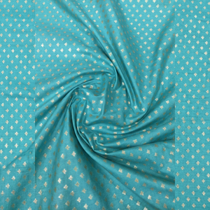 Tissu brocart avec motif diamant doré, tissé en polyester et coton métallisé, poids moyen, style uni, pour sari femme - Product Image 1
