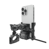 Support de téléphone pour vélo en aluminium et chargeur USB + PD étanche pour moto