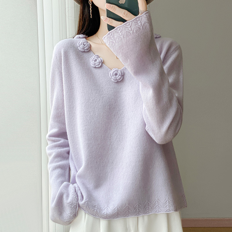 Handmade Wool Sweater Ladies Tops New Design 2025