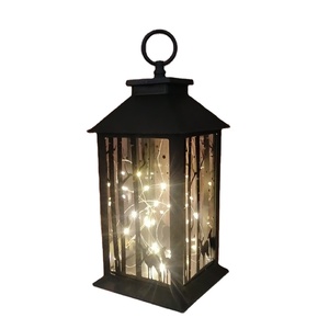 Guirlande lumineuse à 20 LED, <span class=keywords><strong>lanterne</strong></span> décorative <span class=keywords><strong>noire</strong></span>, motif de Noël, <span class=keywords><strong>lanterne</strong></span> LED pour la décoration de la maison - Product Image 1