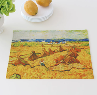 Sets de table personnalisés en lin et coton, impression artistique Nuit étoilée de Van Gogh, résistants à la chaleur, lavables, décoration pour la maison et la cuisine