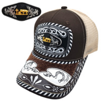 Gorra de Béisbol Unisex con Logo 3D de Metal Estilo Occidental, Informal, Ajustable, de Mezclilla, Lona, Malla, para Pesca, Playa, Camuflaje