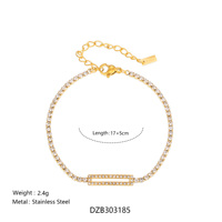 Nouveau Bracelet Dazan INS en Acier Inoxydable pour Femme, Style Bohème, avec Zircon Super Brillant, Clip Papier, Ovale, Tennis, OL, Quotidien, Bijou Cadeau 2026