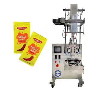 Fully Automatic Vffs Tomato Paste Packing And Filling Machine Multi Track Vertical 4 Sides Seal Sachet Ketchup Packing Machine