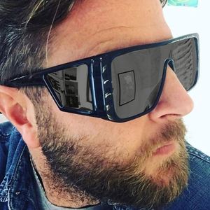 Nouveauté, lunettes de soleil vintage à grand cadre personnalisées avec logo, lunettes de soleil carrées surdimensionnées à dessus plat pour hommes et femmes - Product Image 4