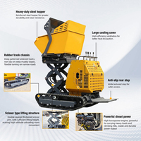 Hydraulischer Mini-Raupenkipper zum Selbstentladen, Kleiner Muldenkipper für Landwirtschaft und Bauarbeiten zum Fabrikpreis