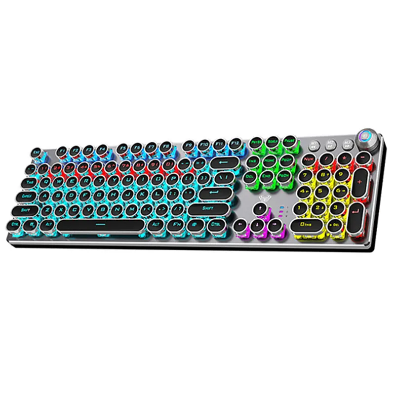 104 Teclas do teclado à prova d' água rgb backlight wired multimedia botão cyan eixo mecânico teclado para jogos
