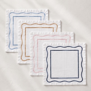 Servilletas de Lino 100% Puro con Doble Borde Bordado Personalizado para Hotel, Mantel Individual de Color Sólido para Mesa de Comedor, 300 Colores Disponibles - Product Image 2