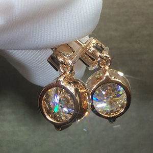 Orecchini pendenti rotondi in cristallo per donna, eleganti accessori moda per feste e uso quotidiano - Product Image 4