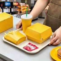 Caja Ecológica Personalizada para Comida para Llevar, con Compartimento para Mini Smash Burger, Vaso para Salsas, Envoltorio para Pollo Frito, Papas Fritas, Empaque para Comida Rápida