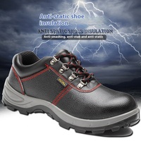Chaussures de sécurité isolées pour électriciens 6KV, tige en cuir de vachette double couche, protection anti-écrasement en plastique, travail hiver/printemps/automne