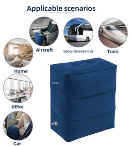 Coussin de repose-pieds gonflable portable pour enfants et tout-petits, réglable en hauteur sur 3 niveaux, pour avion et voyage - Product Image 5