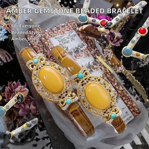 Bijoux fantaisie, bracelets à perles, bracelets, breloques, ornements, pierres précieuses naturelles, ambre, cadeau tendance - Product Image 2