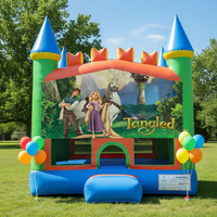 Château gonflable personnalisé 13*13*13 pieds, épaisseur 0,55 mm, PVC écologique, certifié CE, garantie 3 ans, usage commercial, pour enfants