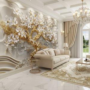 <span class=keywords><strong>Carta</strong></span> da <span class=keywords><strong>parati</strong></span> impermeabile rimovibile <span class=keywords><strong>carta</strong></span> da <span class=keywords><strong>parati</strong></span> stampa digitale soggiorno decorazione 3D fiori bianchi oro albero <span class=keywords><strong>carta</strong></span> da <span class=keywords><strong>parati</strong></span> in rilievo - Product Image 1
