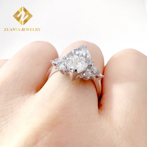 Anillo de Compromiso de Diamante Moissanita Marquise de 3 Quilates, Color D, Claridad VVS1, Oro Blanco Real de 18 Quilates, Hermoso Conjunto de Joyería Nupcial para Novia - Product Image 6