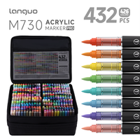 Ensemble de marqueurs acryliques à pointe pinceau Languo New Pro 432 couleurs