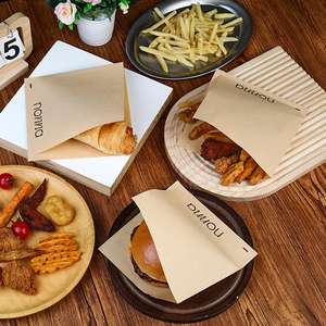 Wholesale Custom Logo Bakery <b>Snack</b> Bread Packaging Paper <b>Bags</b> Grease Proofing Brown Kraft Take Away Paper <b>Bag</b> - Product Image 1