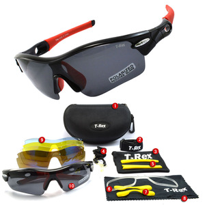T-Rex Cycling Goggles Polarized Replaceable Lenses Full Rim <b>Plastic</b> <b>Frame</b> For Men Outdoor Sports - Product Image 1