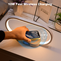 Nouveautés 2025 : Chargeur sans fil tendance en bois et aluminium pour téléphones, multifonction, avec réveil, lampe et veilleuse, sortie 10W