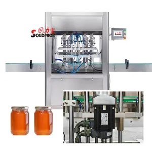 Machine de remplissage et ligne d'étiquetage de remplissage de bouteilles de miel de confiture de Solidpack